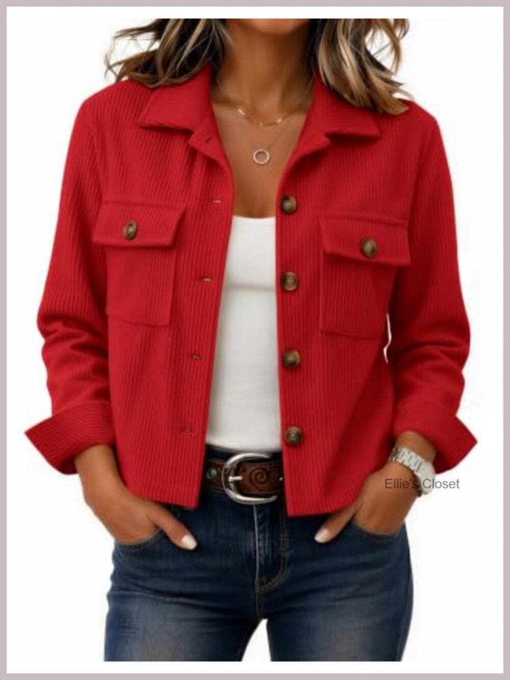 Zeagoo Womens Corduroy Cropped Jacket
